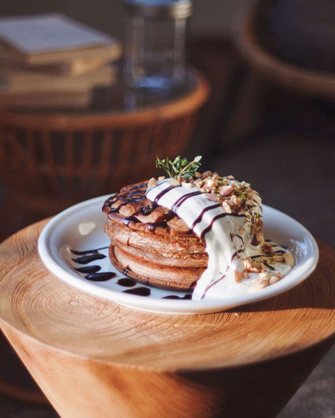 GRØNのパンケーキミックスのレシピ -カカオのビーガンクリームパンケーキ