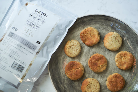 GRØNのパンケーキミックスを使ったレシピ -プロテイン× 発酵食品・簡単酒粕クッキー